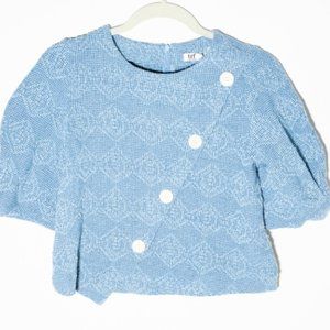 ZARA TRF Collection Tweed Blue Top w/ Buttons